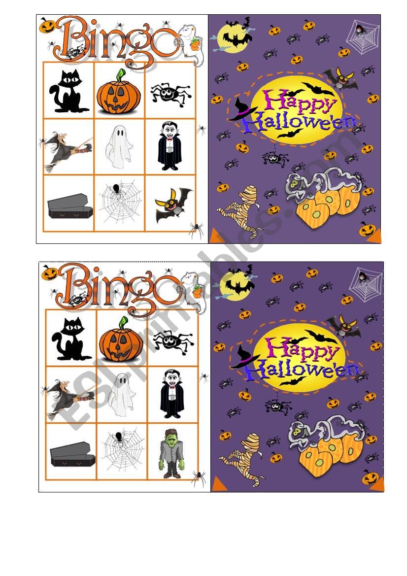 Halloween Bingo 1/7 worksheet