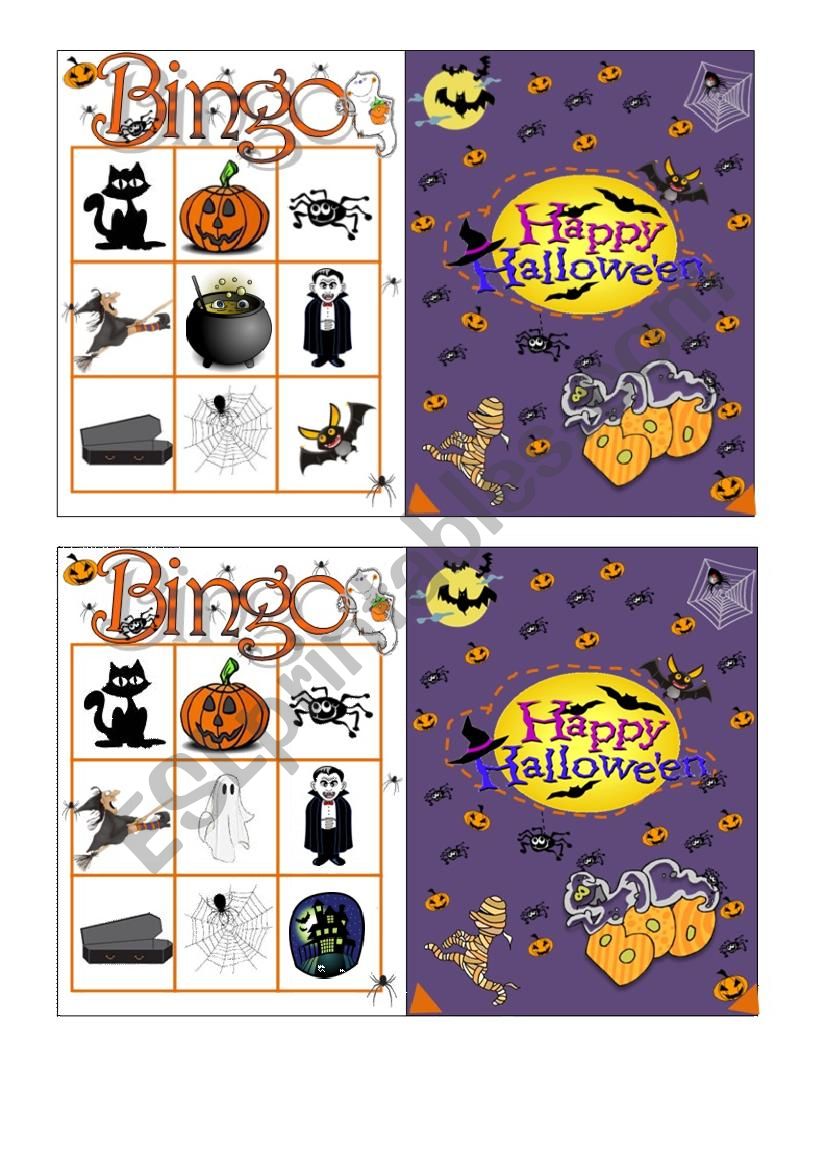 Halloween Bingo 3/7 worksheet