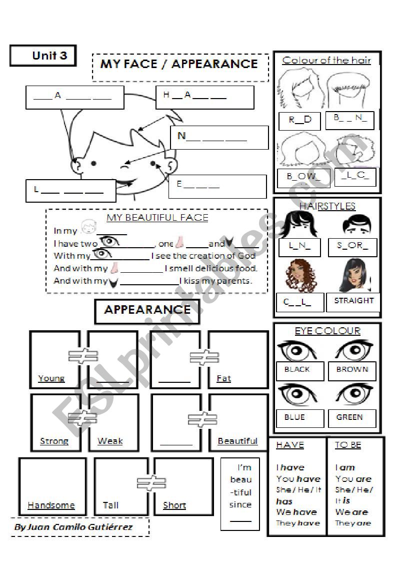 Parts of the face and appareance