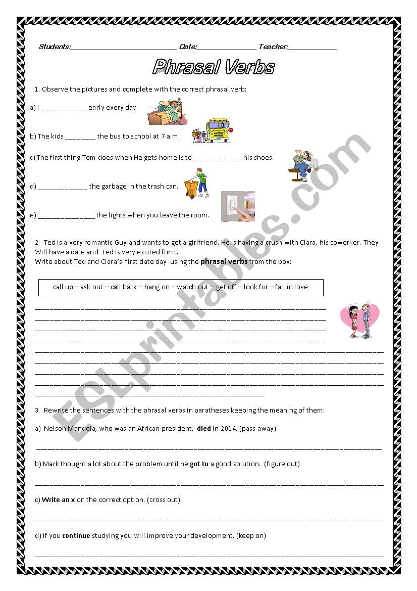 Phrasal Verbs  worksheet