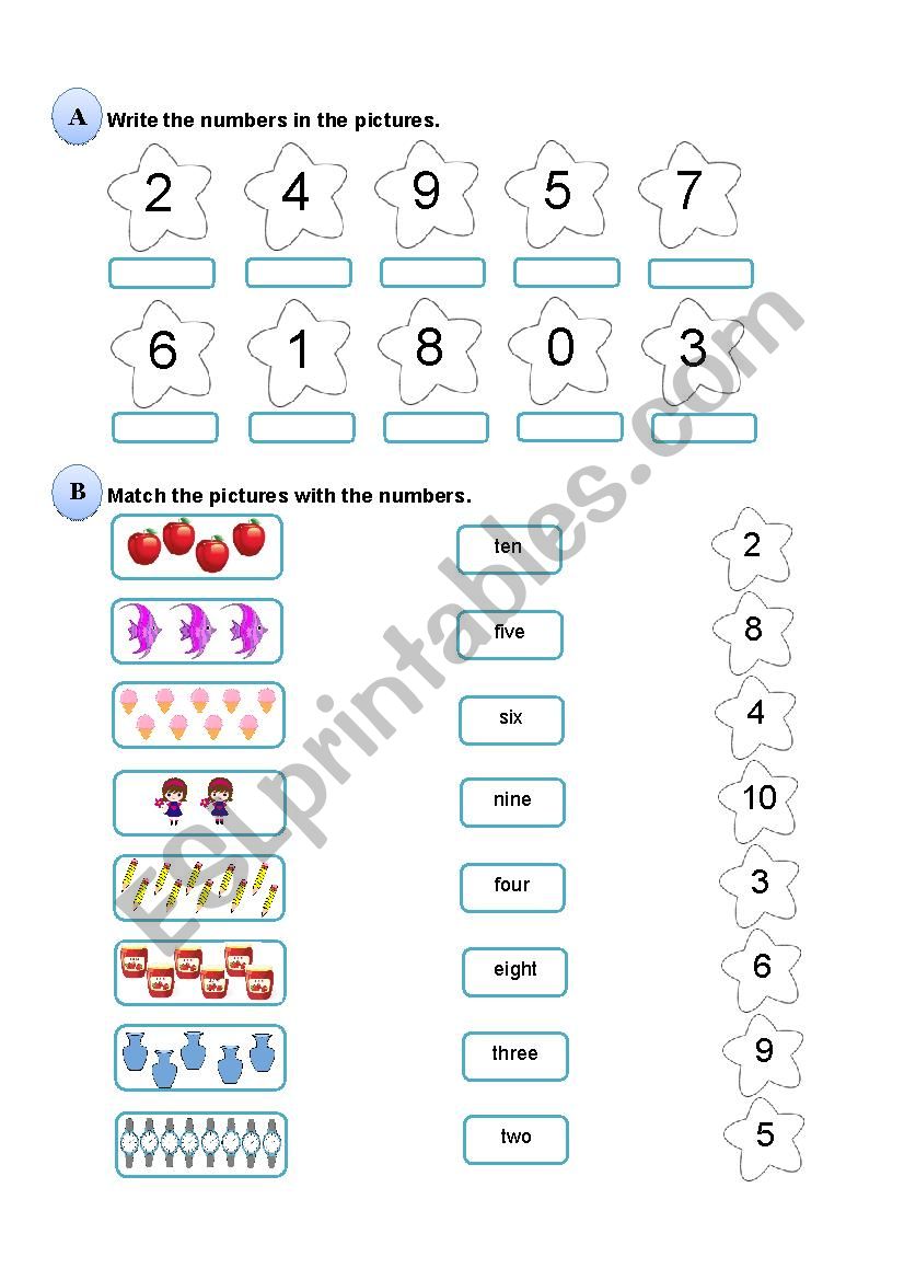 Numbers 0-10 worksheet