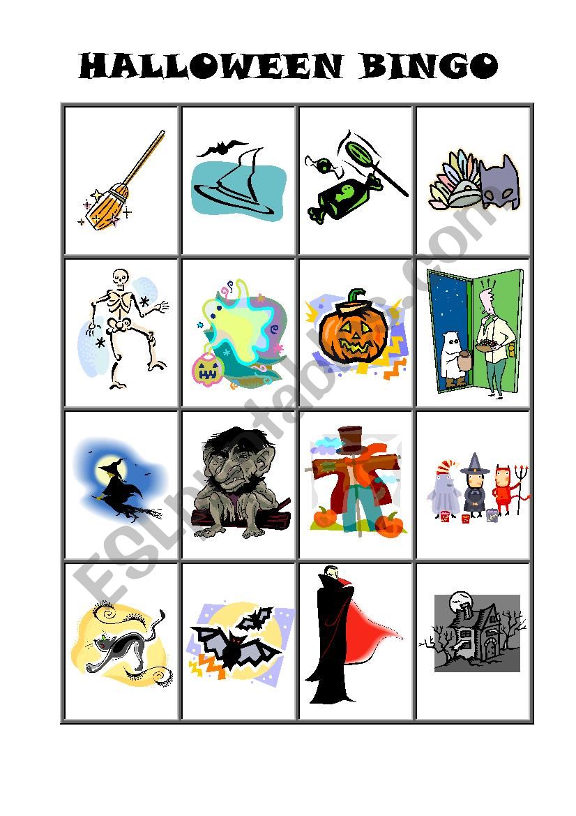 Halloween Bingo worksheet