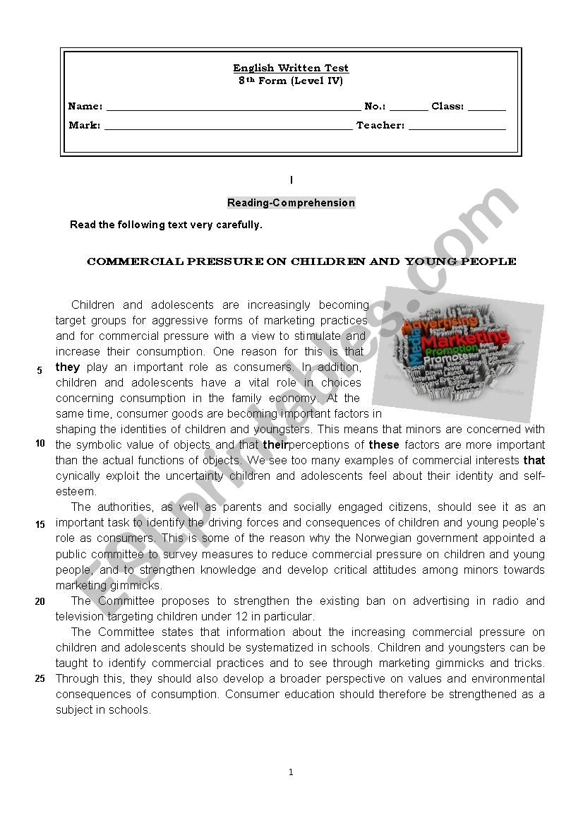 consumerism worksheet