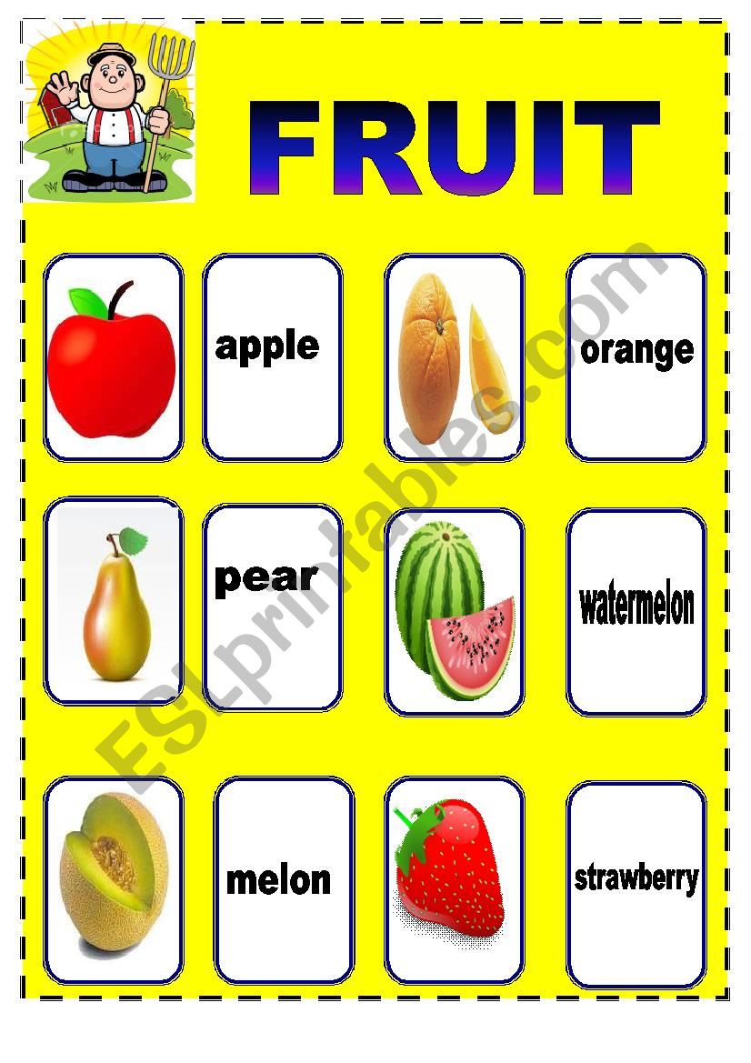 FRUITS part 1 worksheet