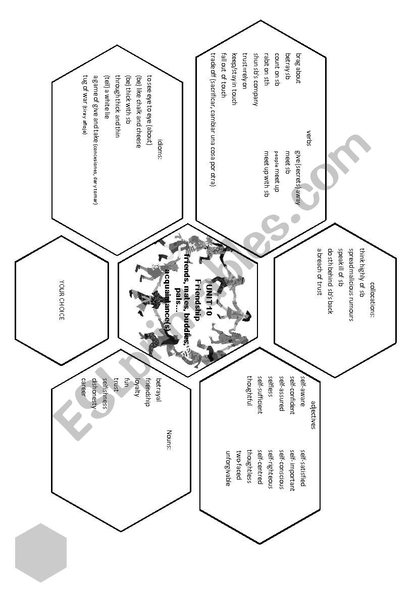 Friendships worksheet