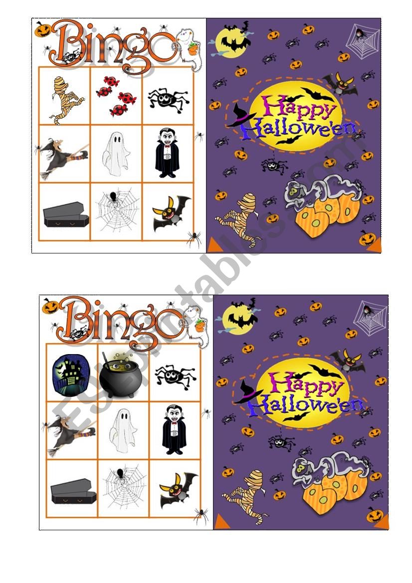 Halloween Bingo 4/7 worksheet