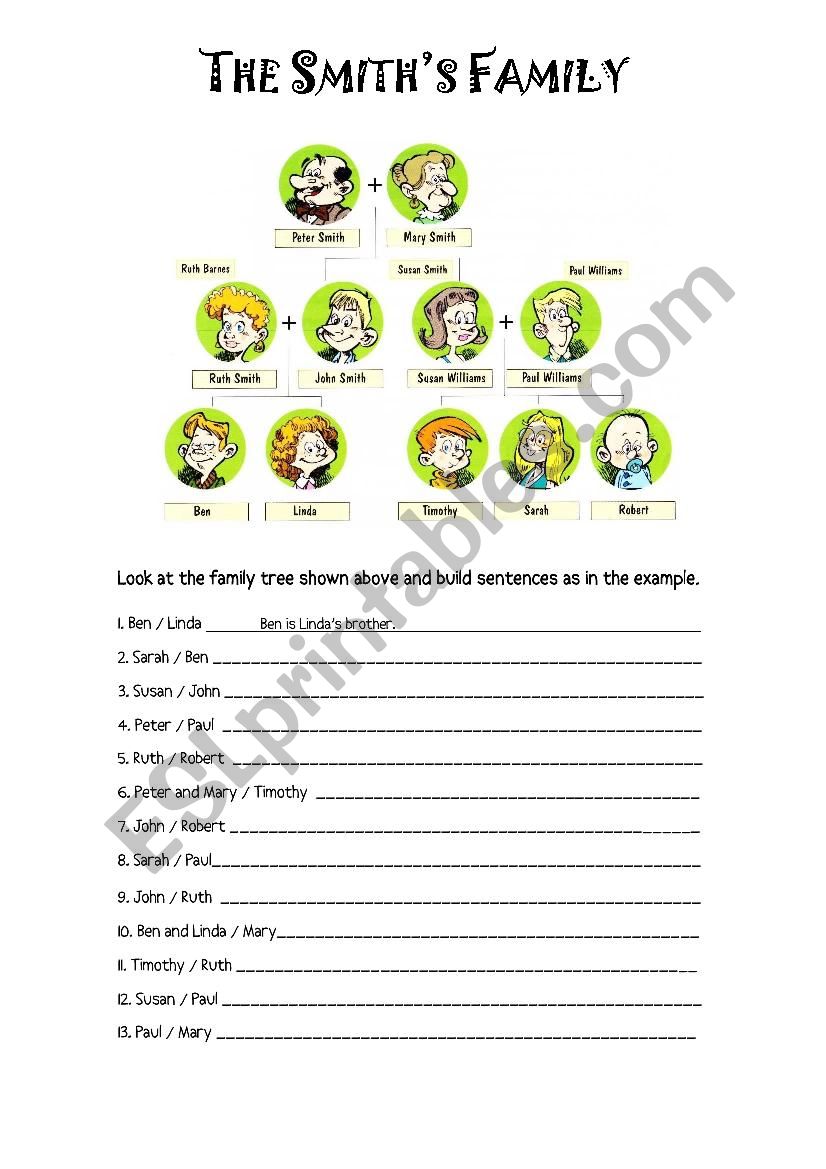 FAMILY TREE worksheet