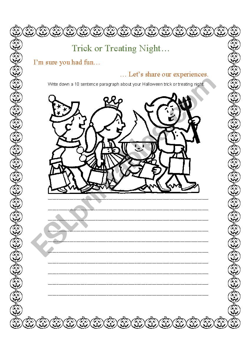 Halloween Writing Activity worksheet