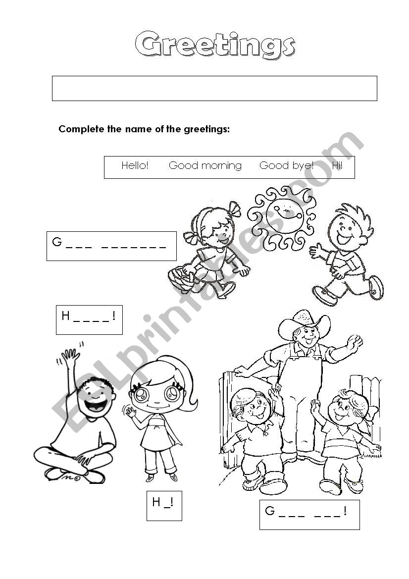 Greetings worksheet