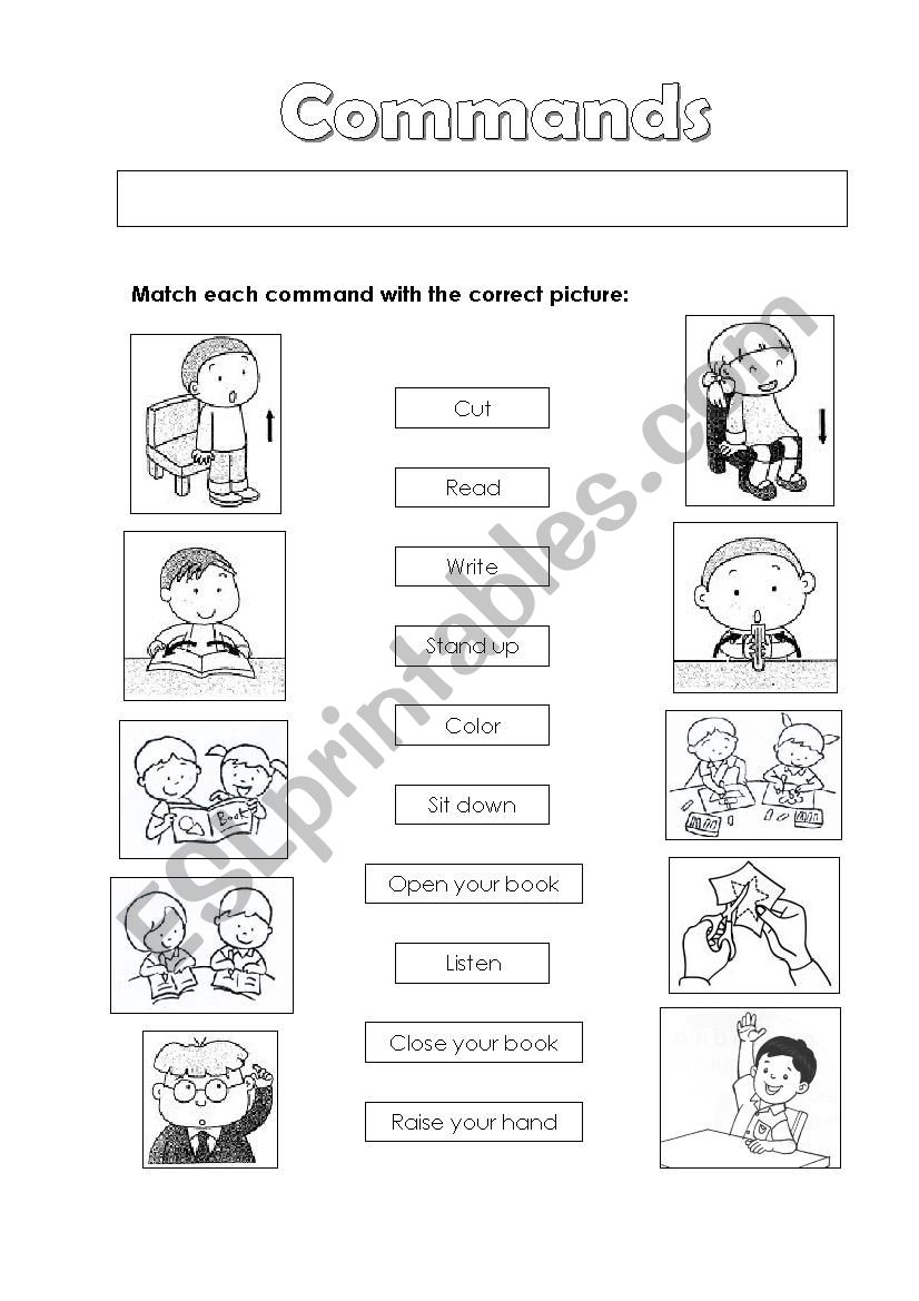 Commands worksheet