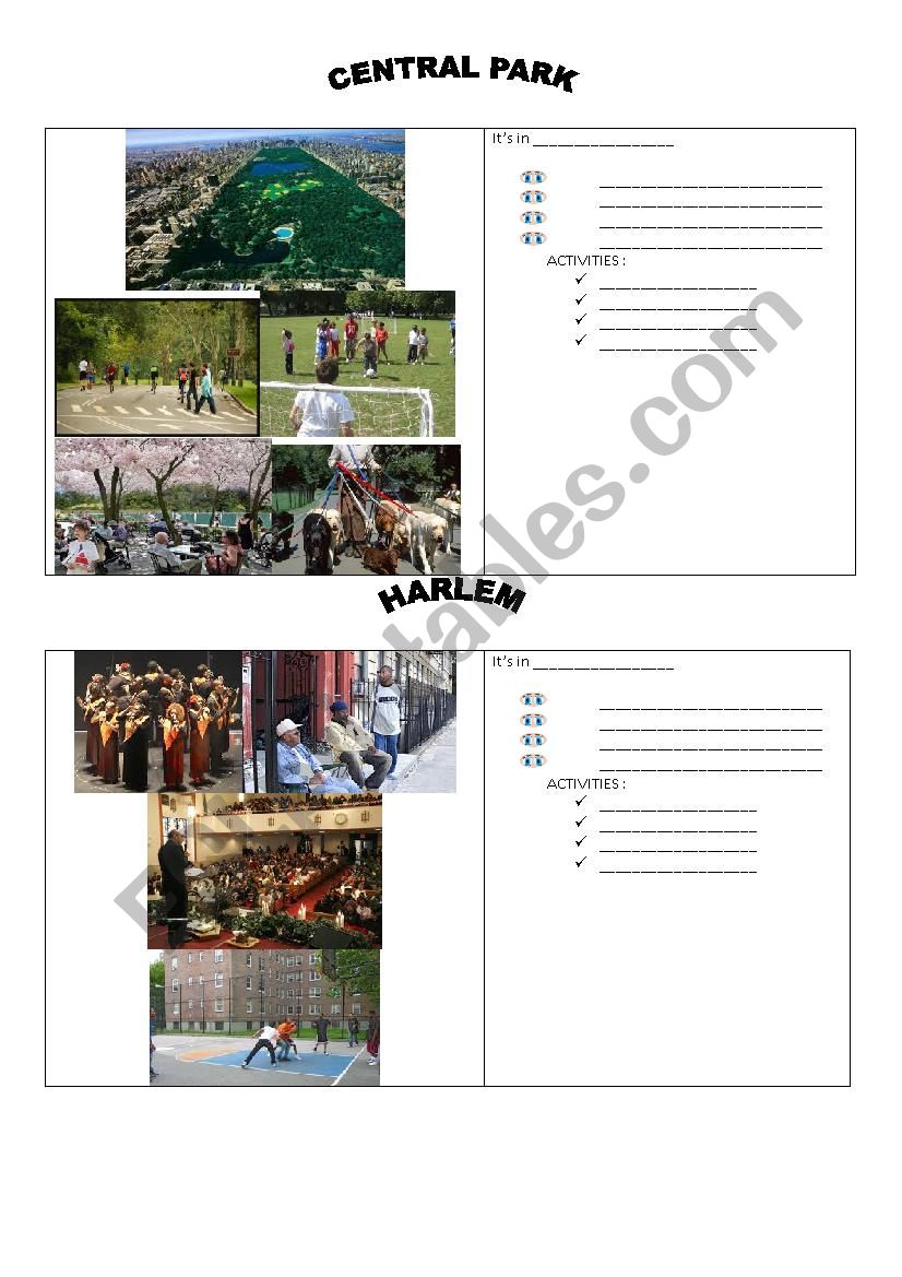 NEW YORK landmarks part 4 worksheet