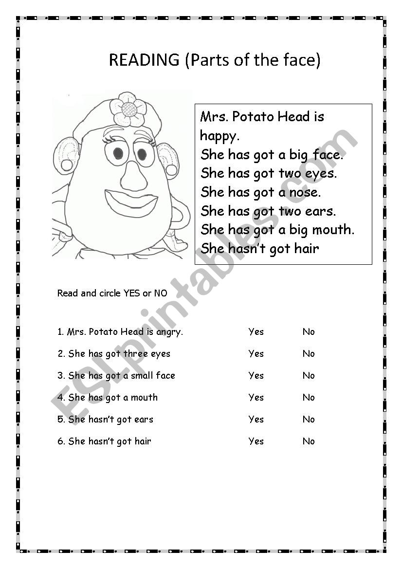 Body Parts worksheet