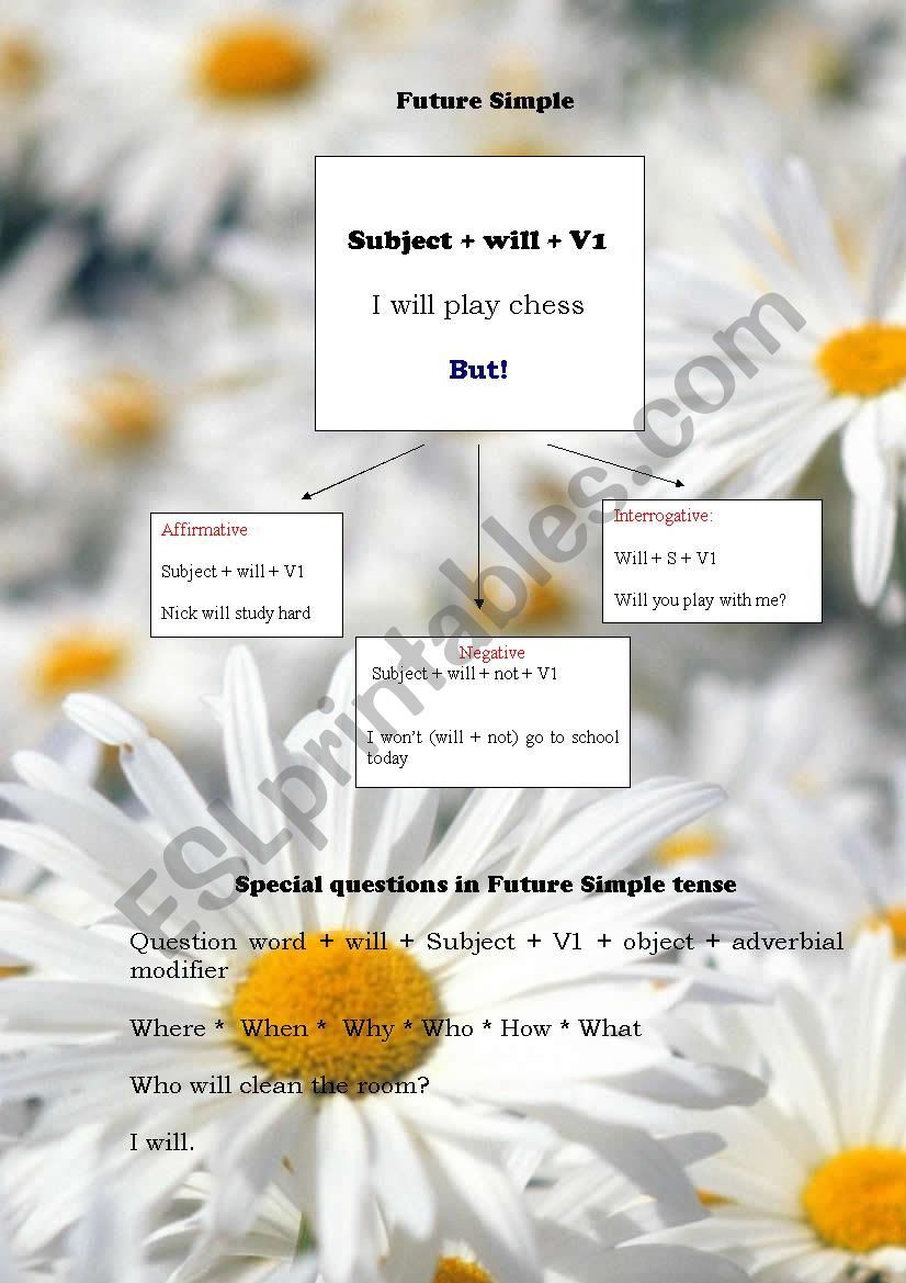 Future tense poster worksheet