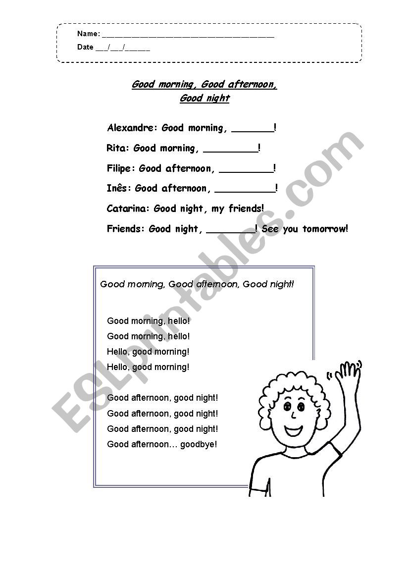 Son: Good Morning worksheet
