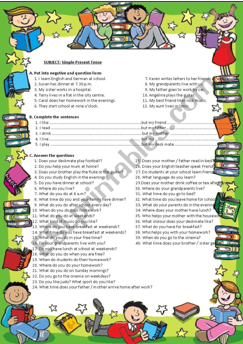 Present Simple Tense worksheet