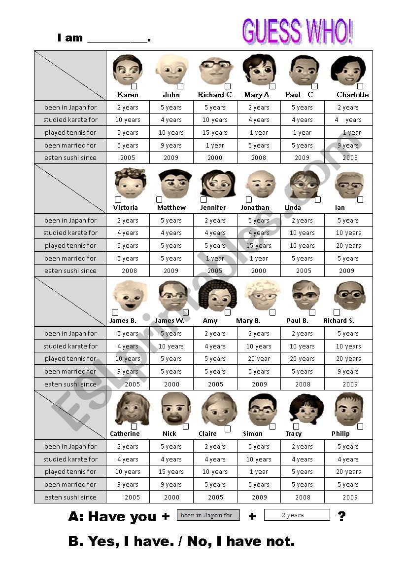 guess who game worksheet