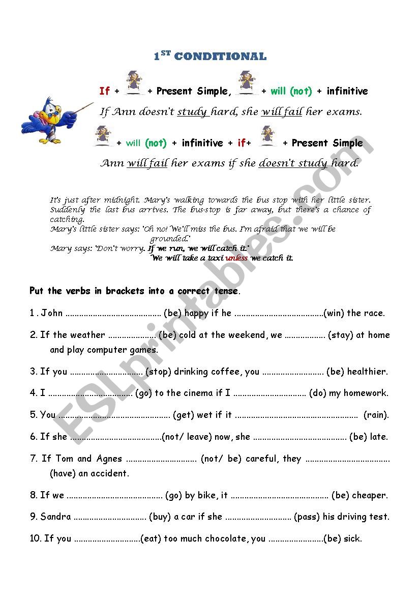 1st CONDITIONAL worksheet