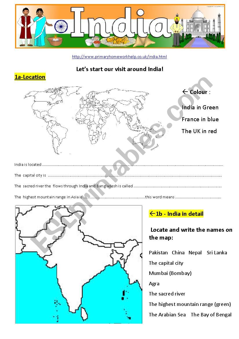 India Webquest worksheet