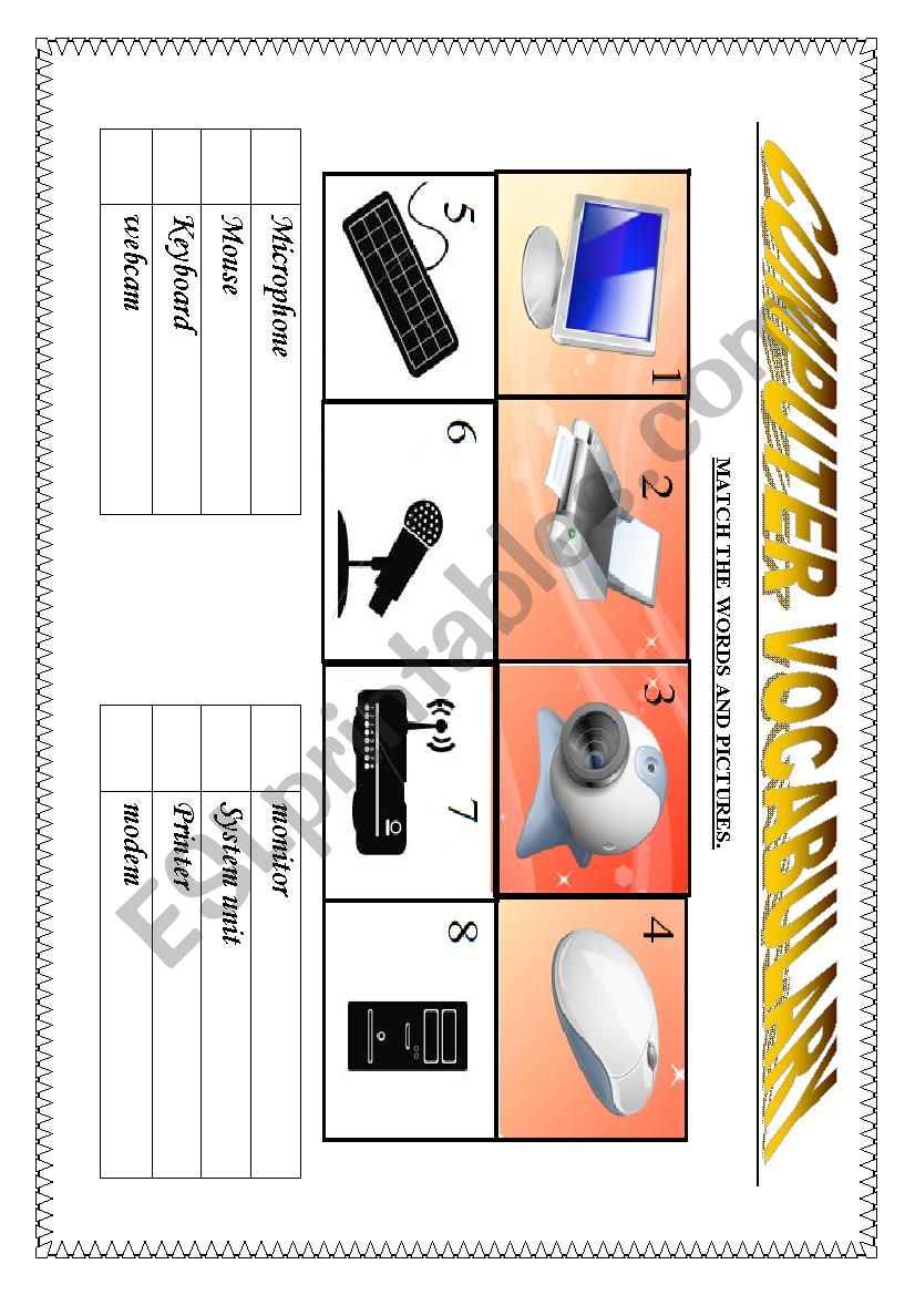 COMPUTER VOCABULARY worksheet