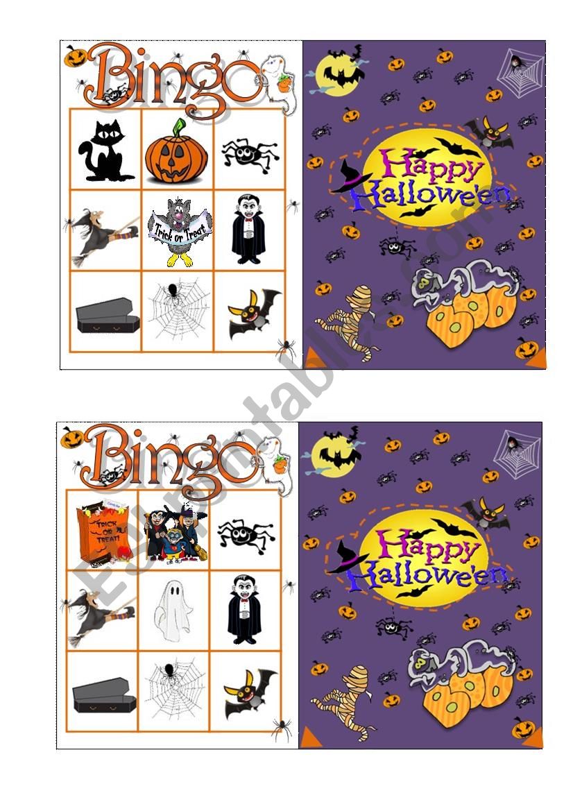 Halloween Bingo 6/7 worksheet