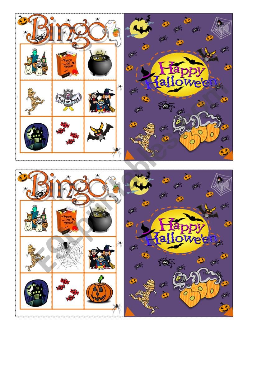 Halloween Bingo 7/7 worksheet