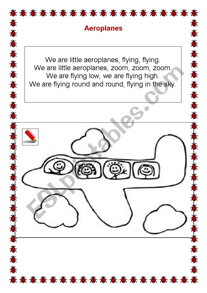 Aeroplanes worksheet