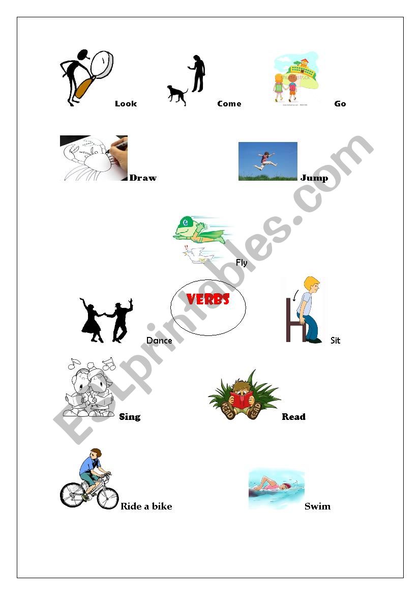 Verb pictionary worksheet