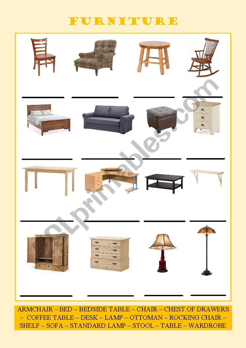 Furniture (Vocabulary Series 3)