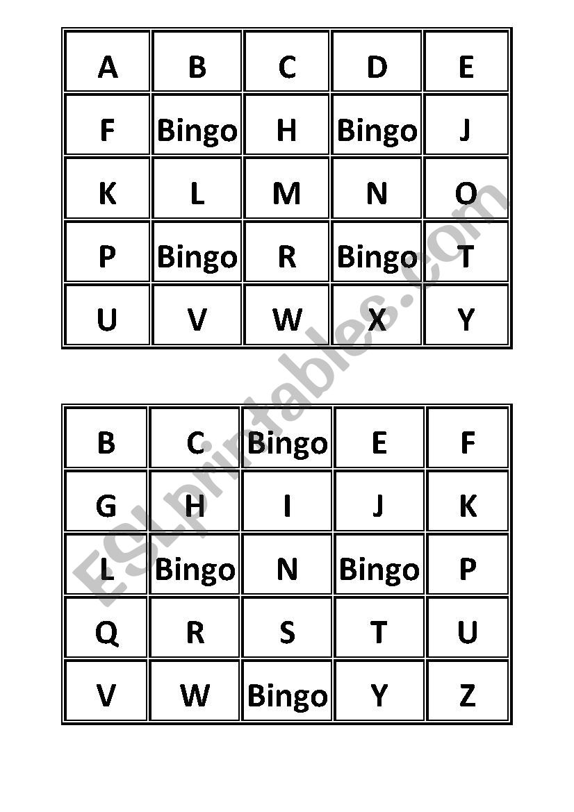 alphabet bingo worksheet