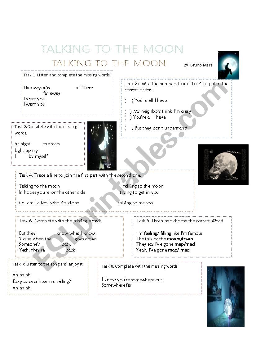 Talking to the moon worksheet