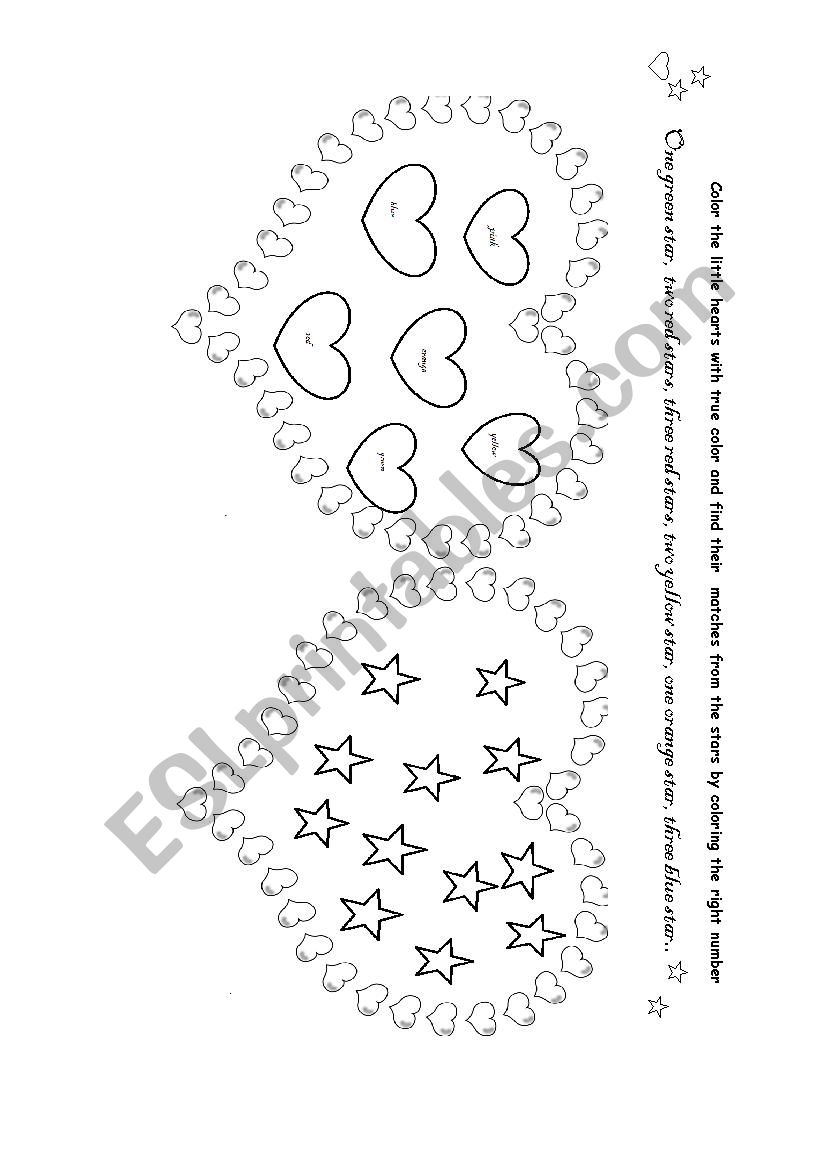 colour and numbers matching worksheet