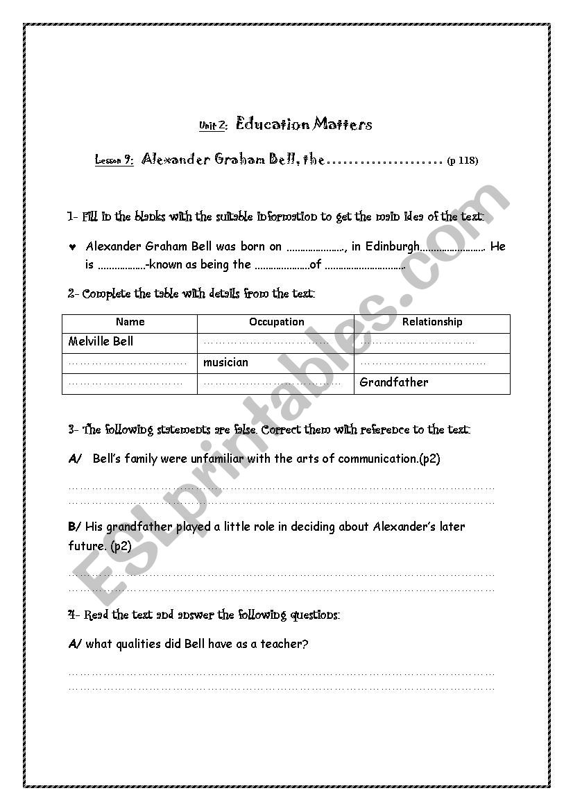 lesson 9: Alexander Graham Bell (bac)