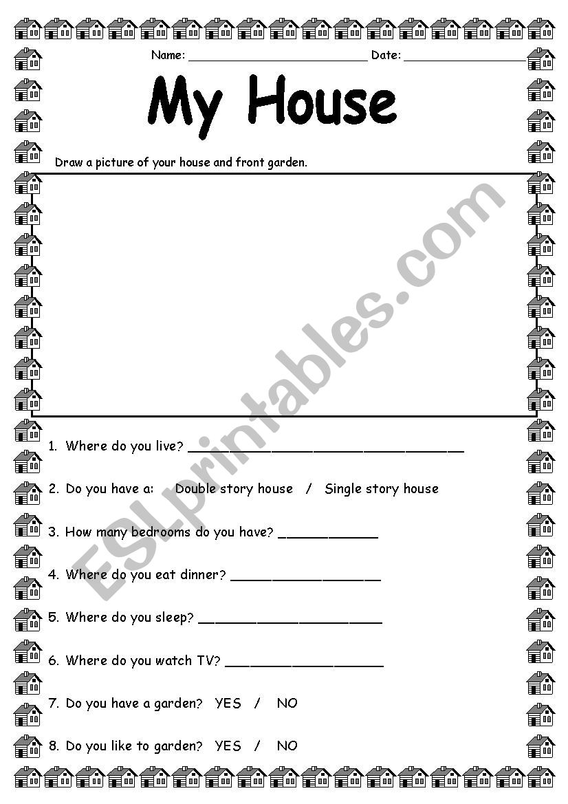 My House - Adult ESL worksheet