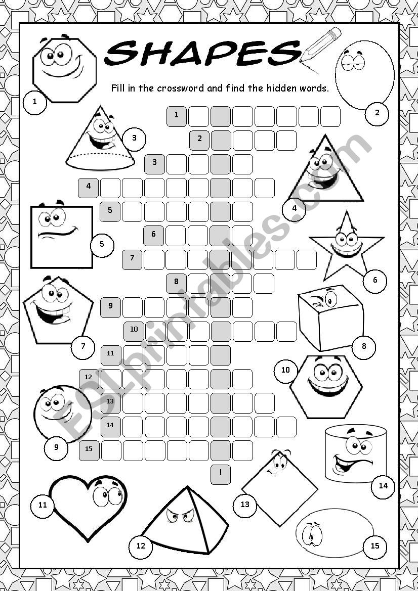 Shapes Crossword Puzzle worksheet