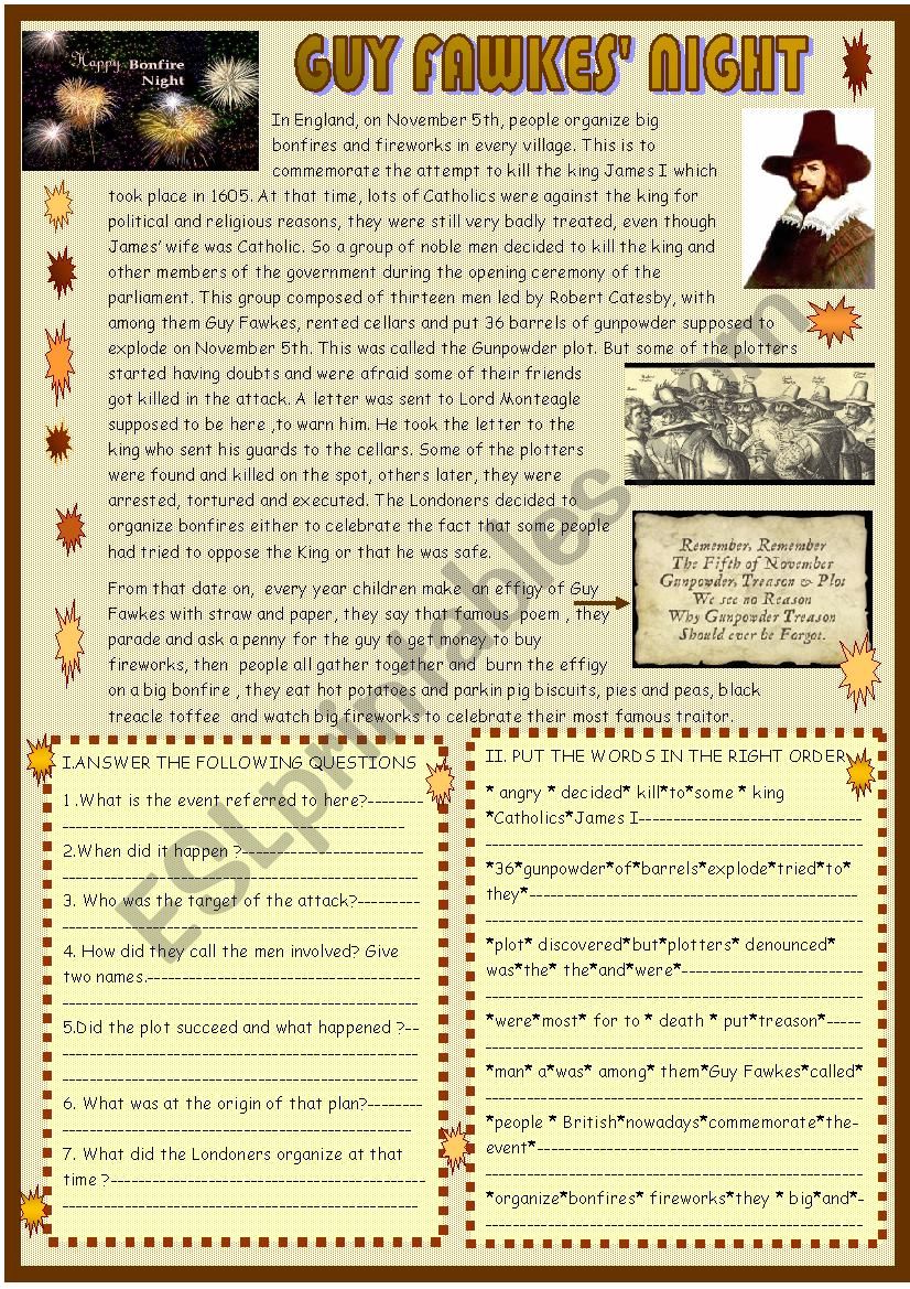 Guy FawkesÂ´ night :Novemeber 5th