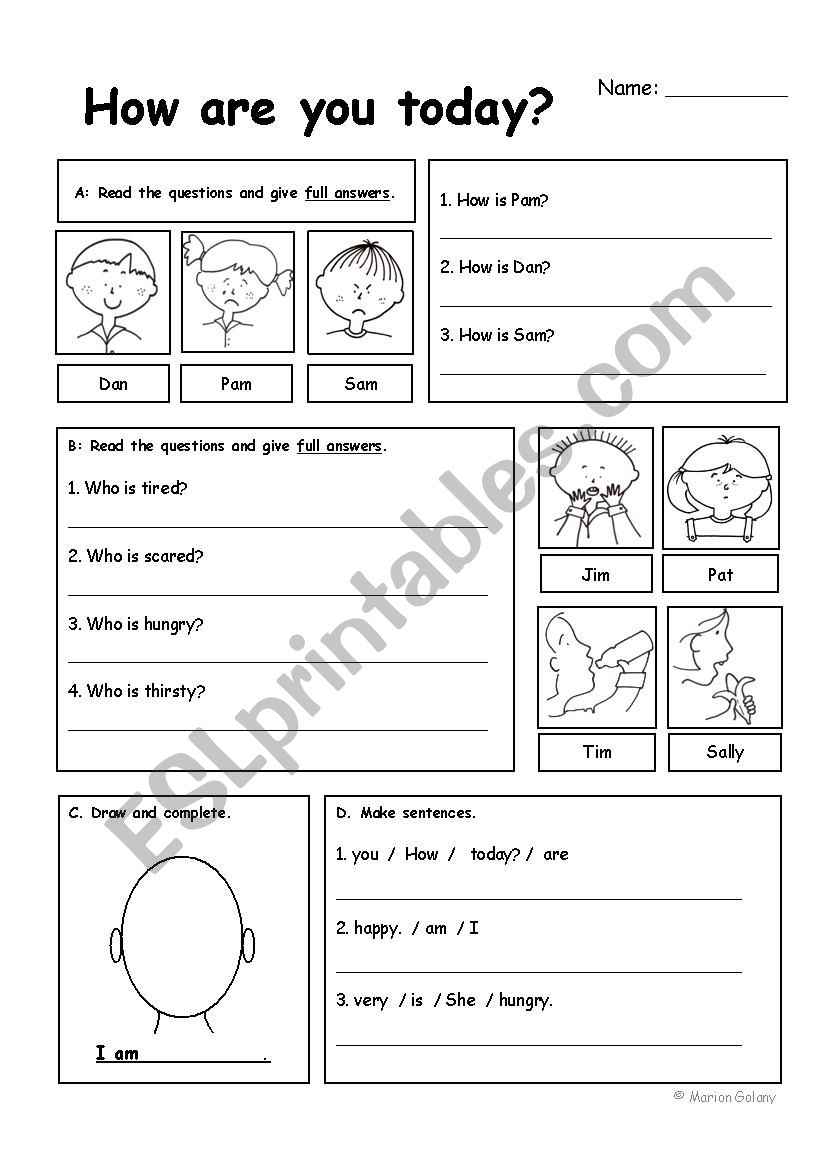 basic feelings worksheet worksheet