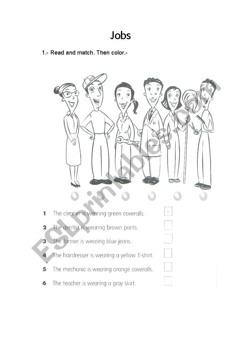 the jobs. worksheet