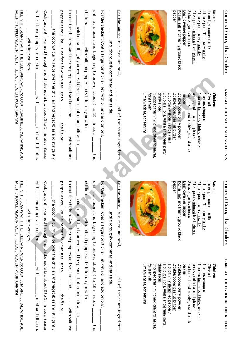 Coconut Curry Thai Chicken - a recipe