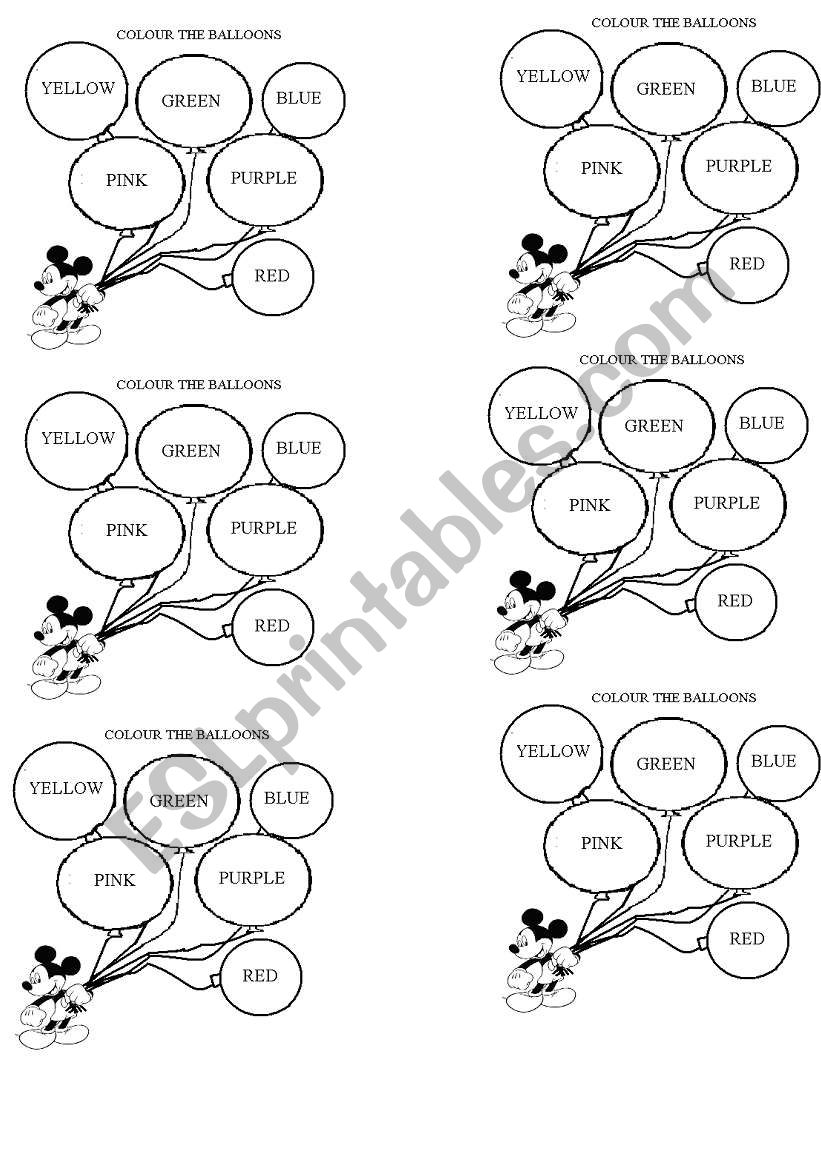 look and colour the balloons worksheet