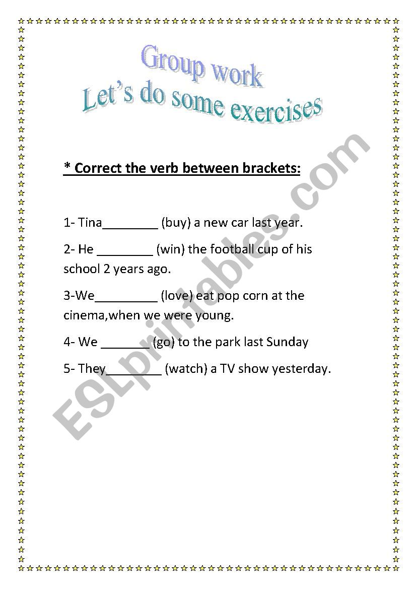 grammar excercise worksheet