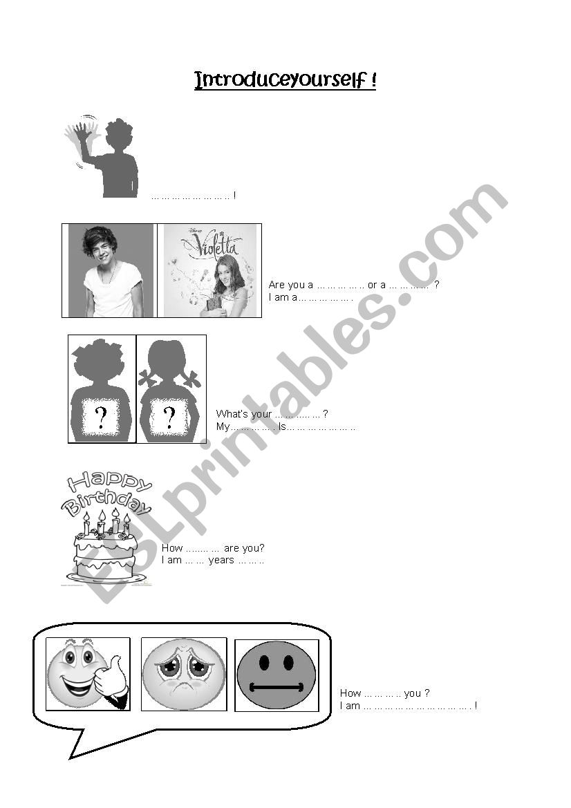 Worksheet Introduce yourself worksheet