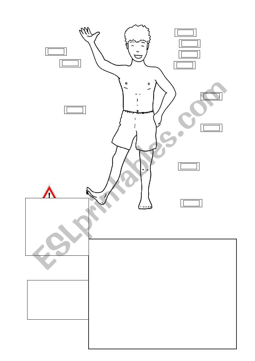 Body parts vocabulary set worksheet