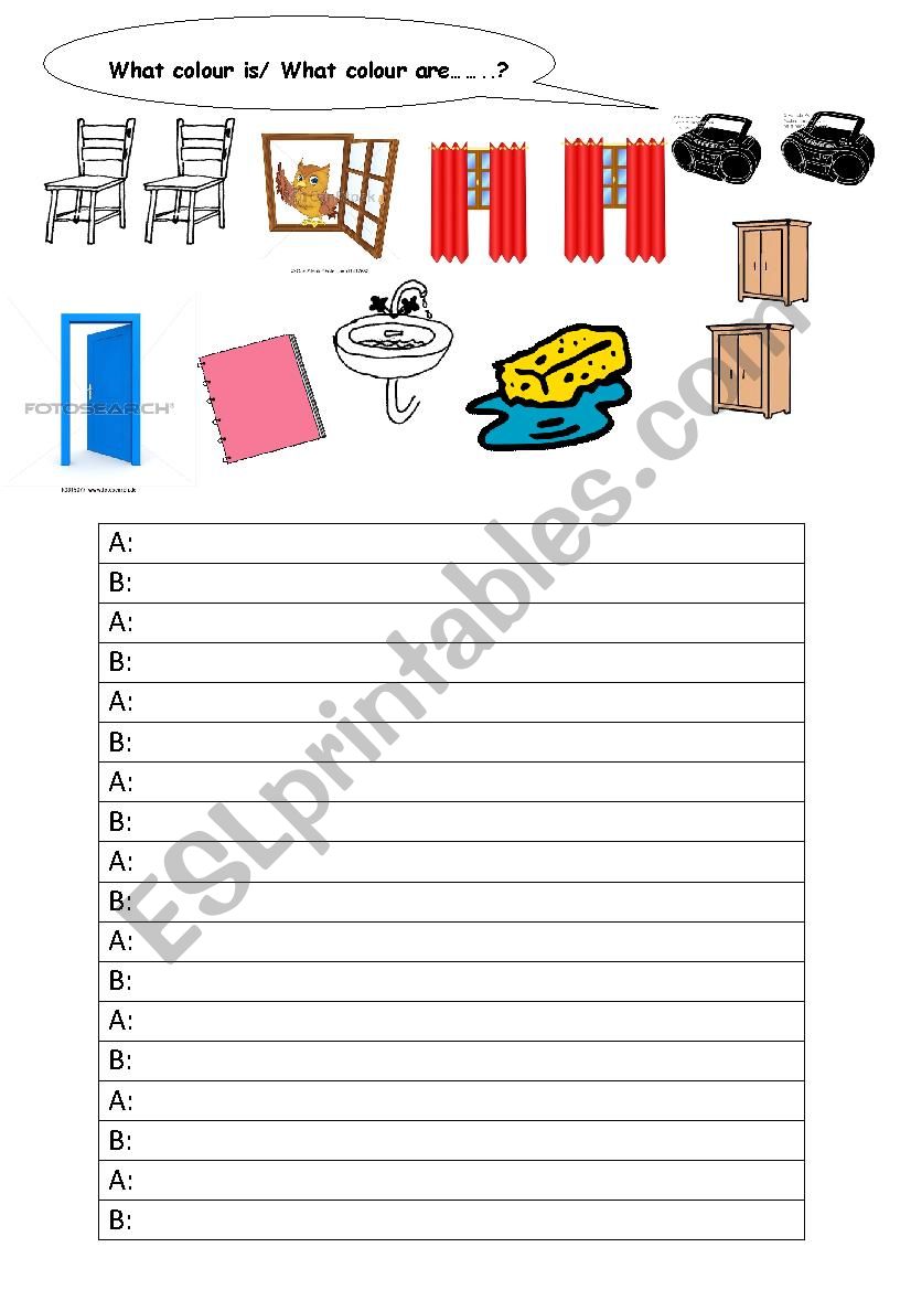 What colour is/ are...? worksheet