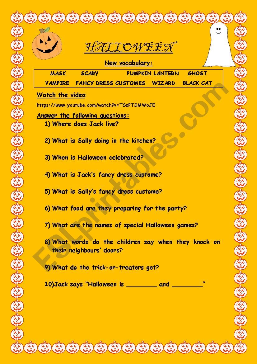 HALLOWEEN worksheet