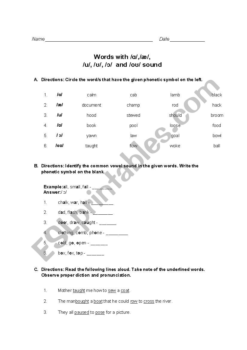 IPA Quiz worksheet