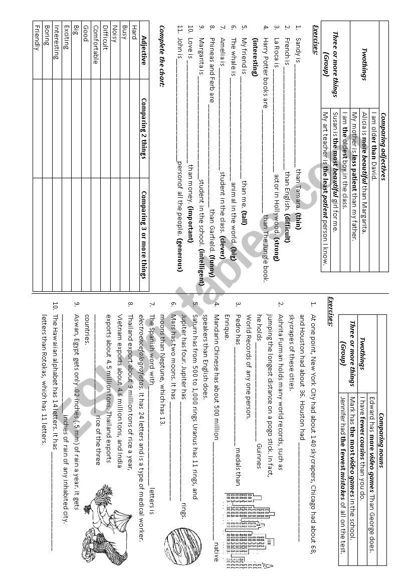 Comparison worksheet