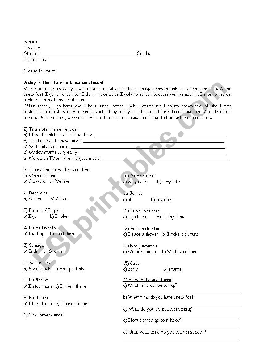 Text worksheet