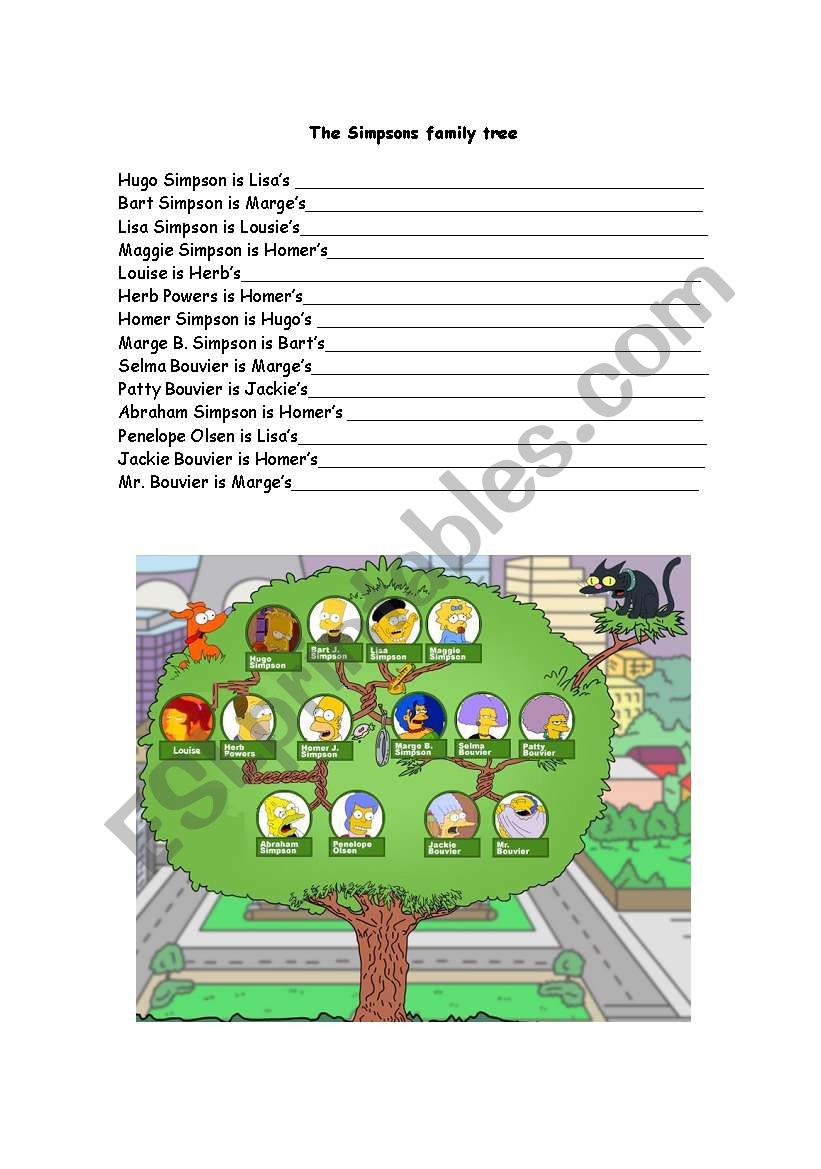 Family tree worksheet