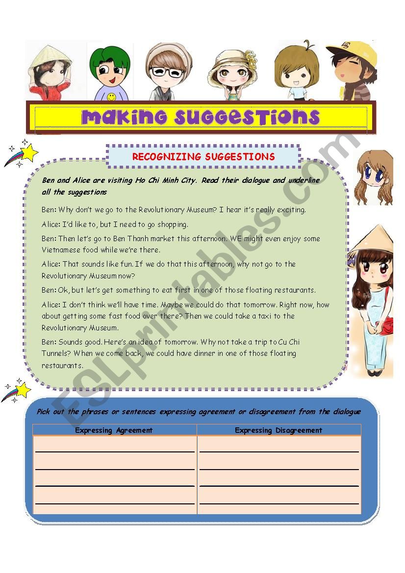 making suggestions worksheet