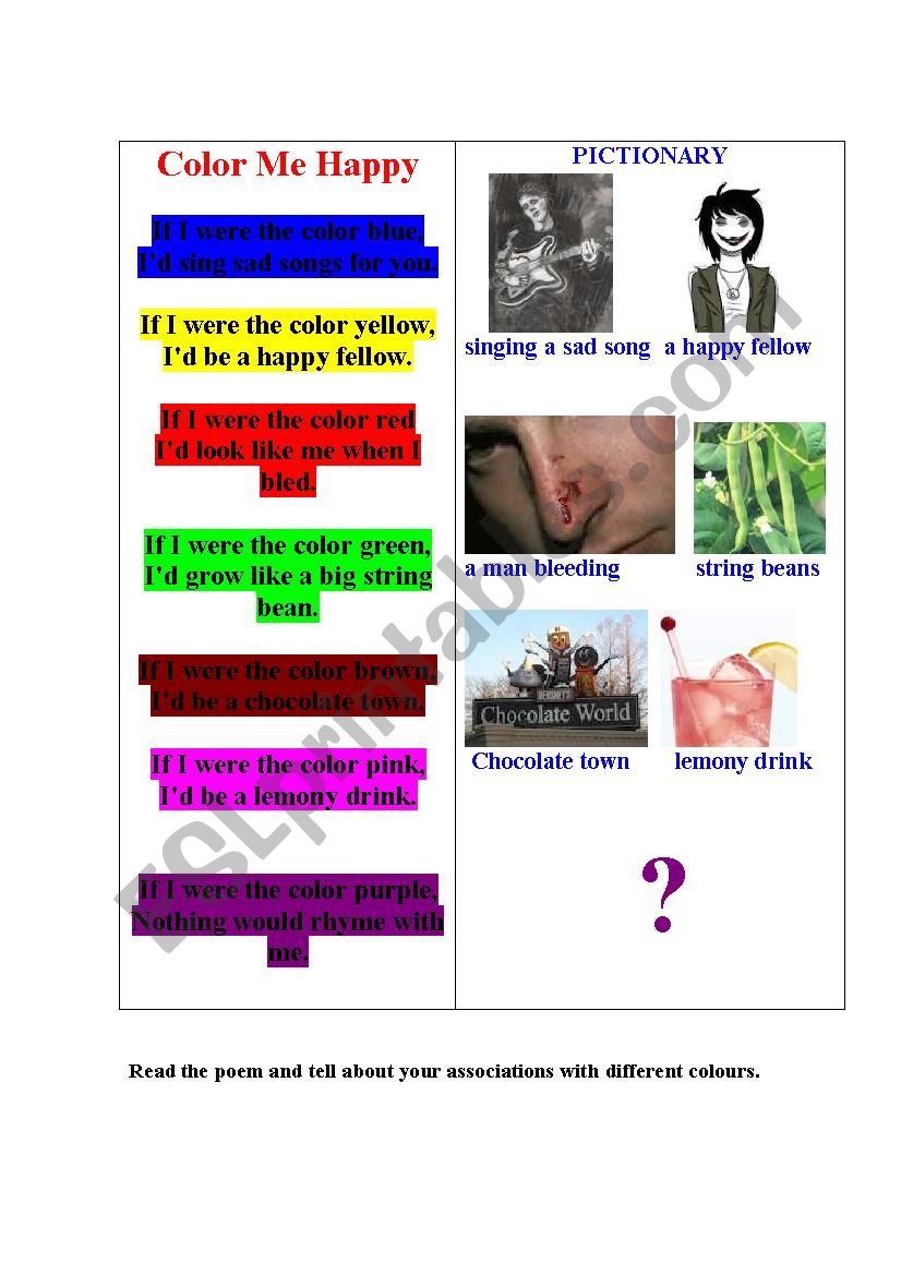 COLOUR ME HAPPY (An illustrated poem)